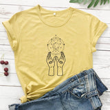 tee-shirt-lune-boule-de-cristal-jaune