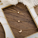 Collier or Etoiles Coeur 